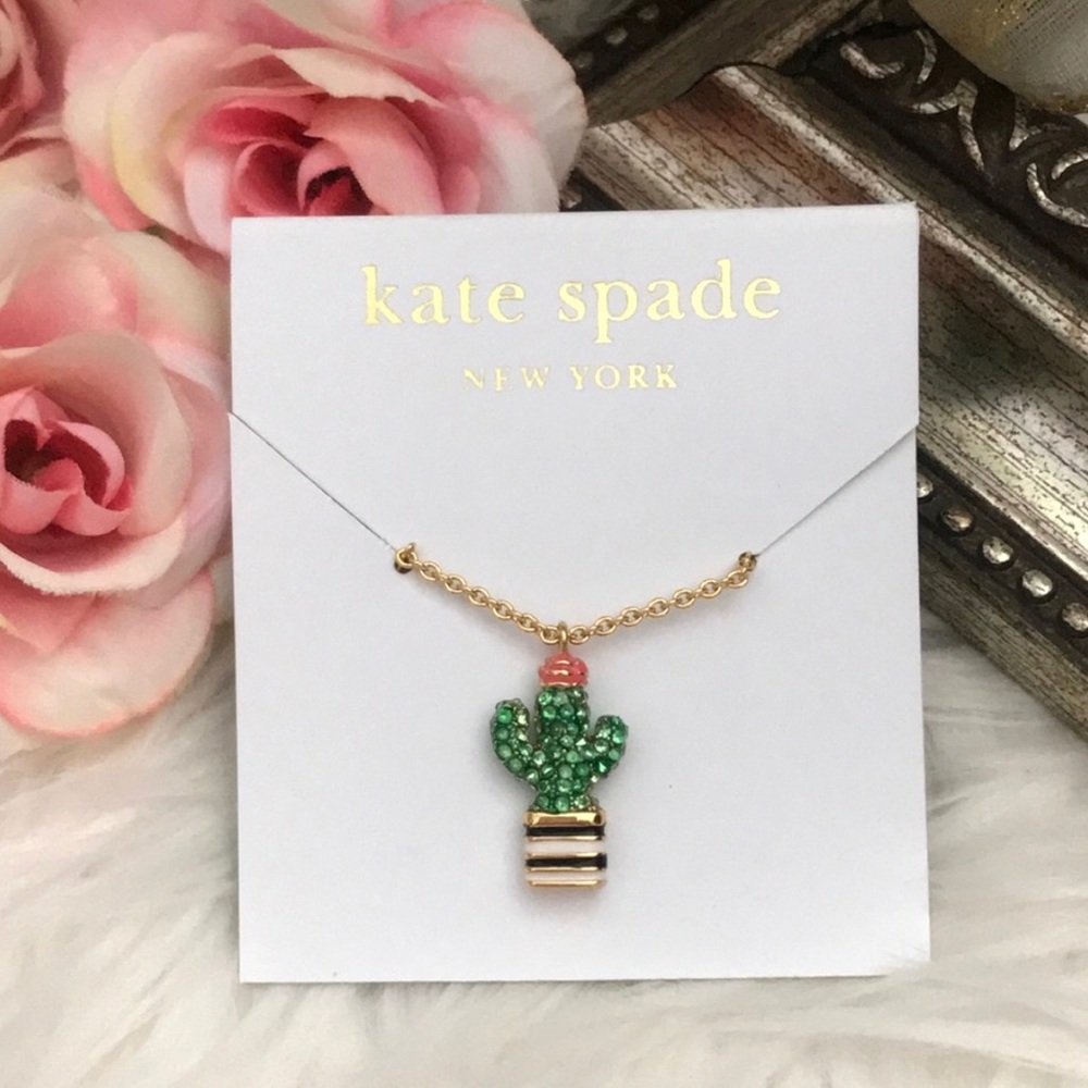 ♠️ 🌵Kate Spade Scenic Route Cactus Mini Pendant Neclace with Dustbag ♠️ 🌵
